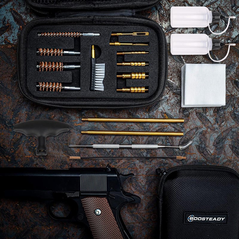 BOOSTEADY Universal Handgun Cleaning kit .22,.357,.38,9mm,.45 Caliber Pistol Cleaning Kit Bronze Bore Brush and Brass Jag Adapter - Image 3